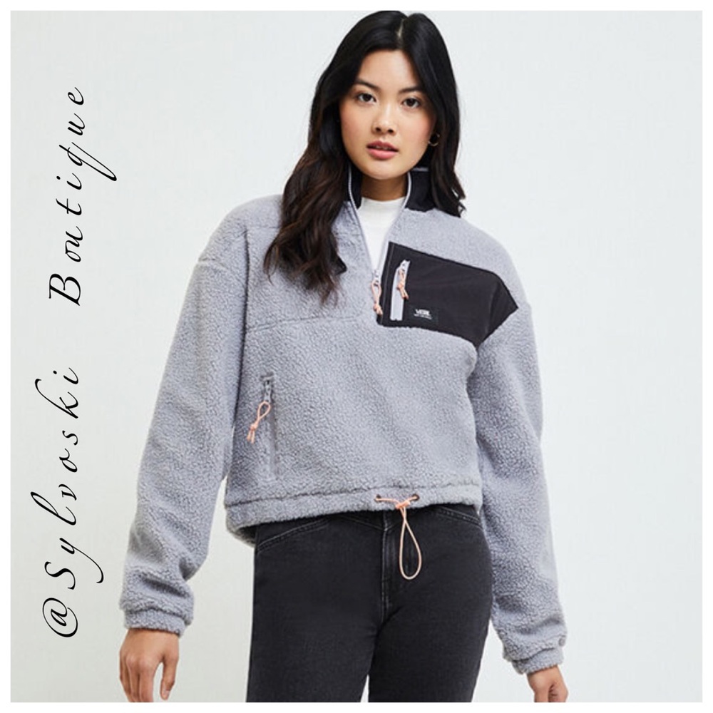 🔥Vans Kirk Polar Fleece Half Zip Sweatshirt NWT - Picture 2 of 4